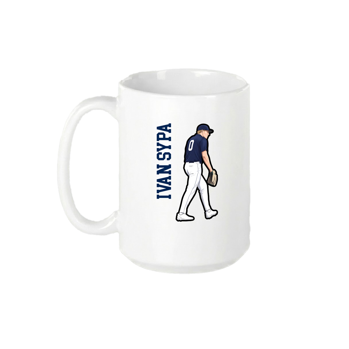15oz Coffee Mug — Name Vertical in White
