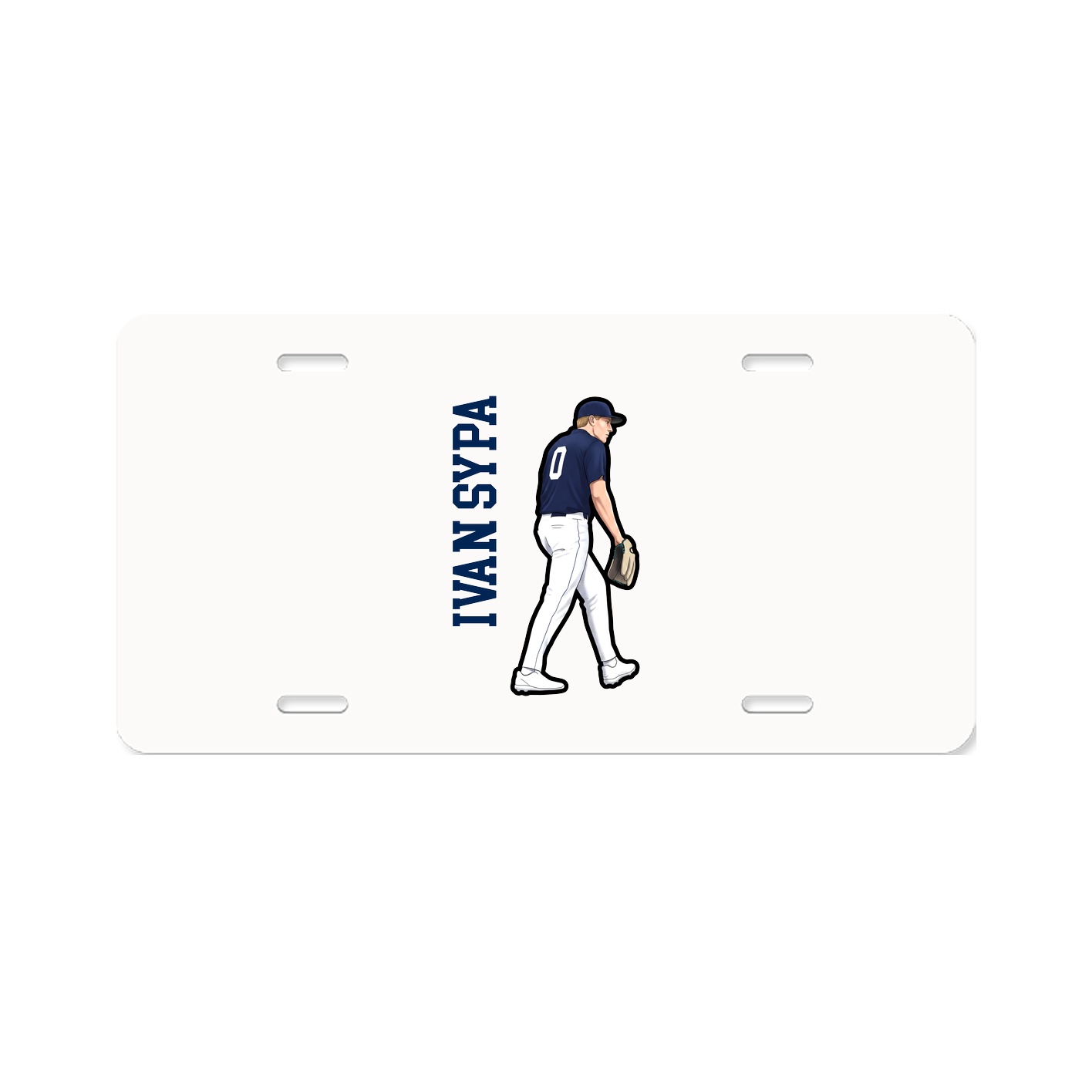 License Plate — Name Vertical in Classic