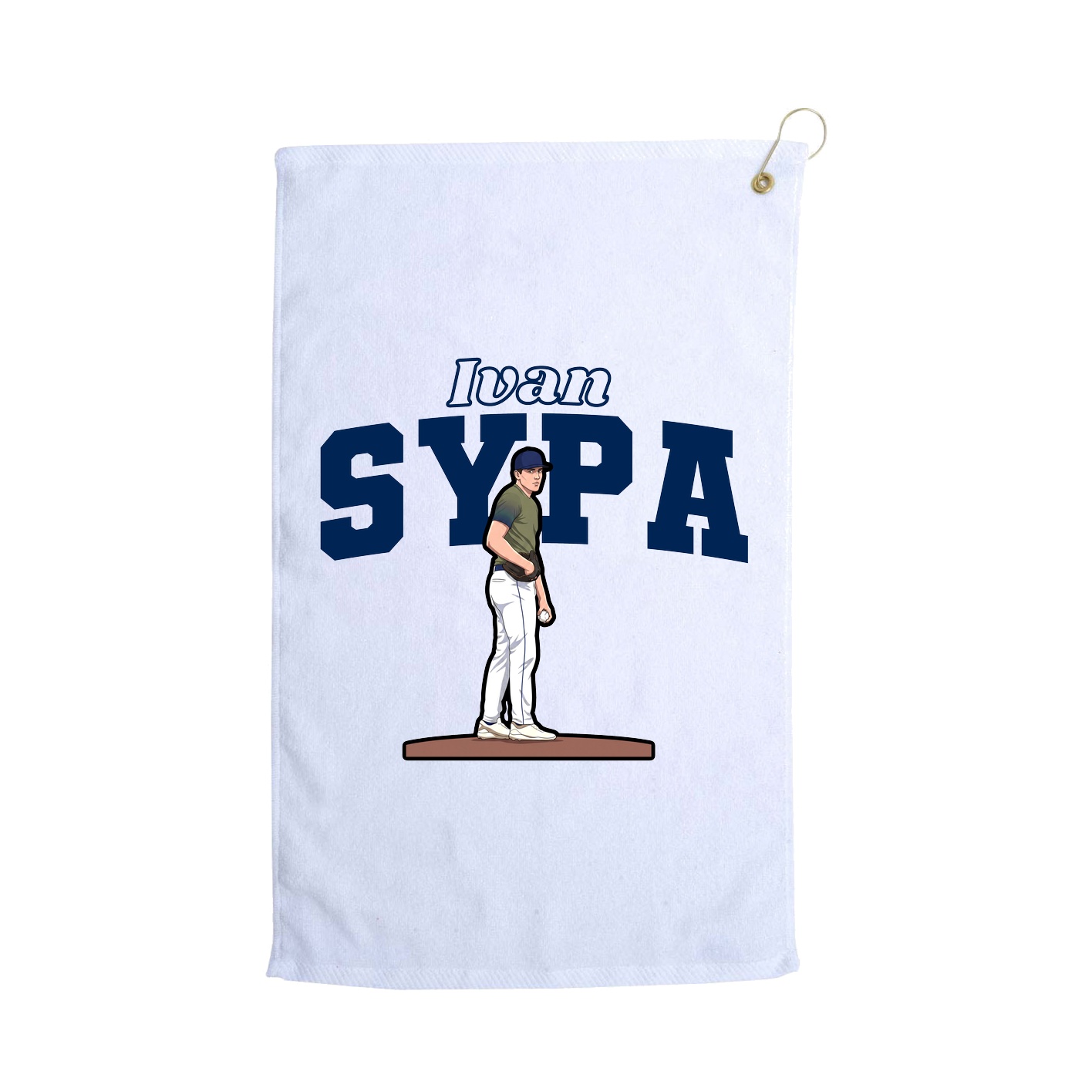 Golf Towel — Name Arch in White