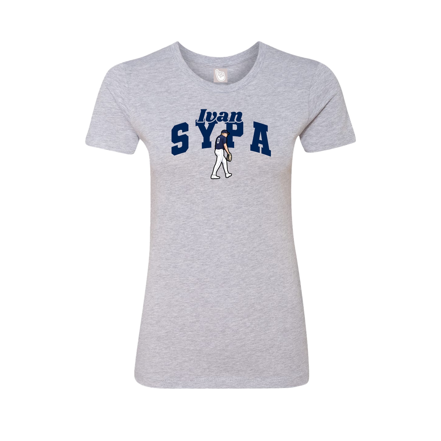 Fitted Women's Tee — Signature Arch in Grey