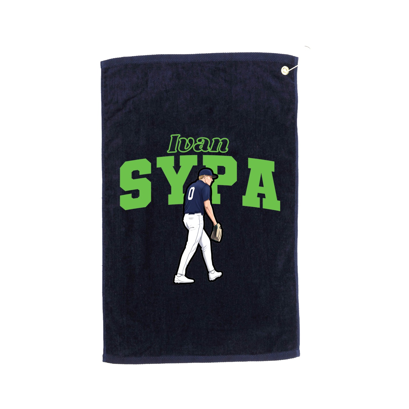 Golf Towel — Name Arch in Navy