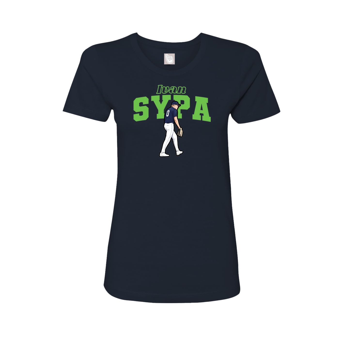 Fitted Women's Tee — Name Arch in Navy