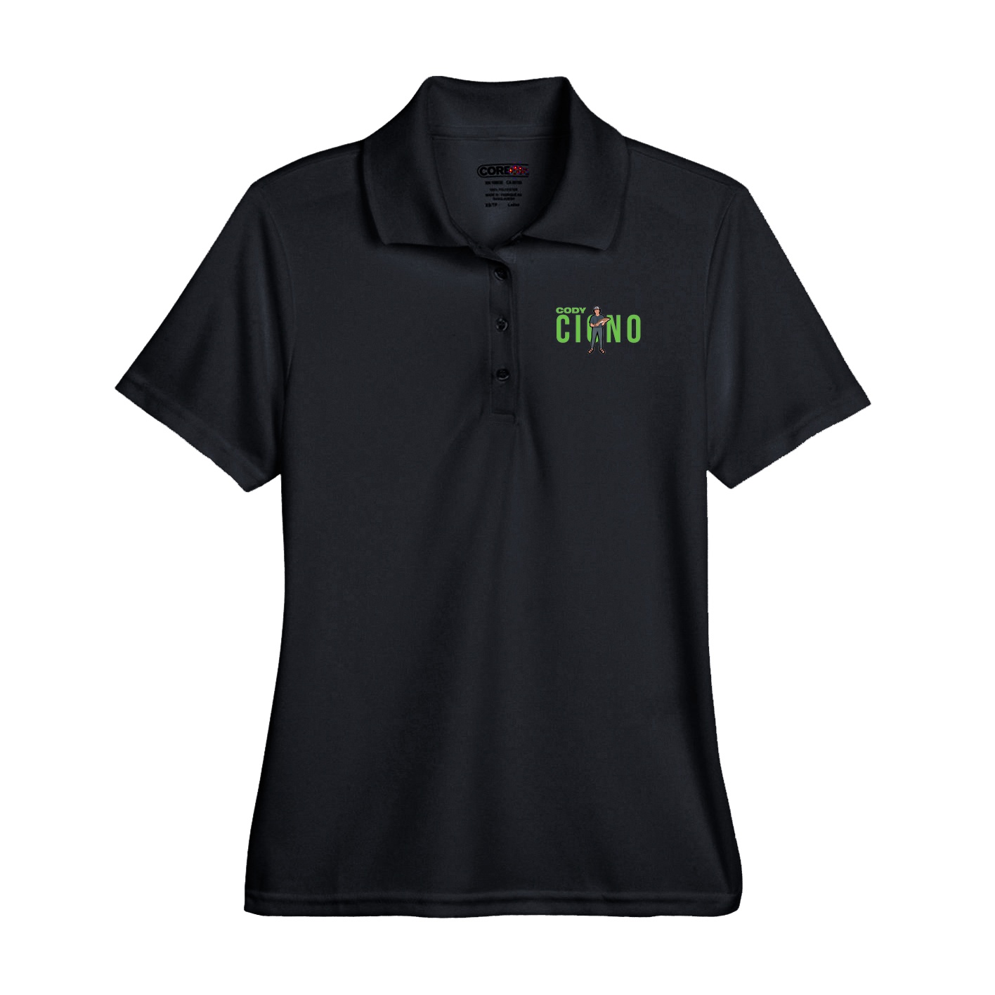 Performance Polo — Player Name in Black