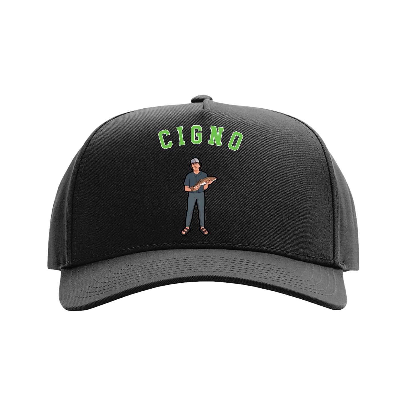Full Fabric Five-Panel Champ Cap — Shirsey Arch in Black