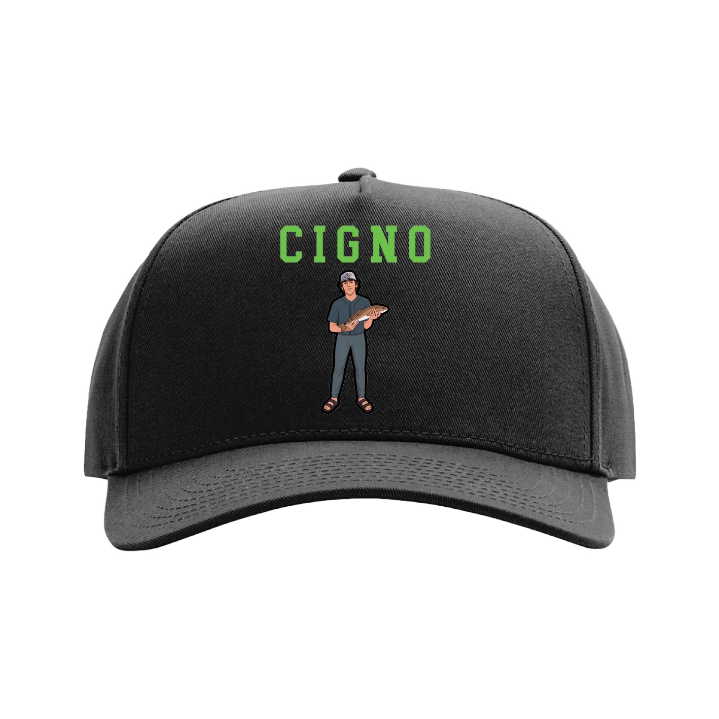 Full Fabric Five-Panel Champ Cap — Shirsey in Black
