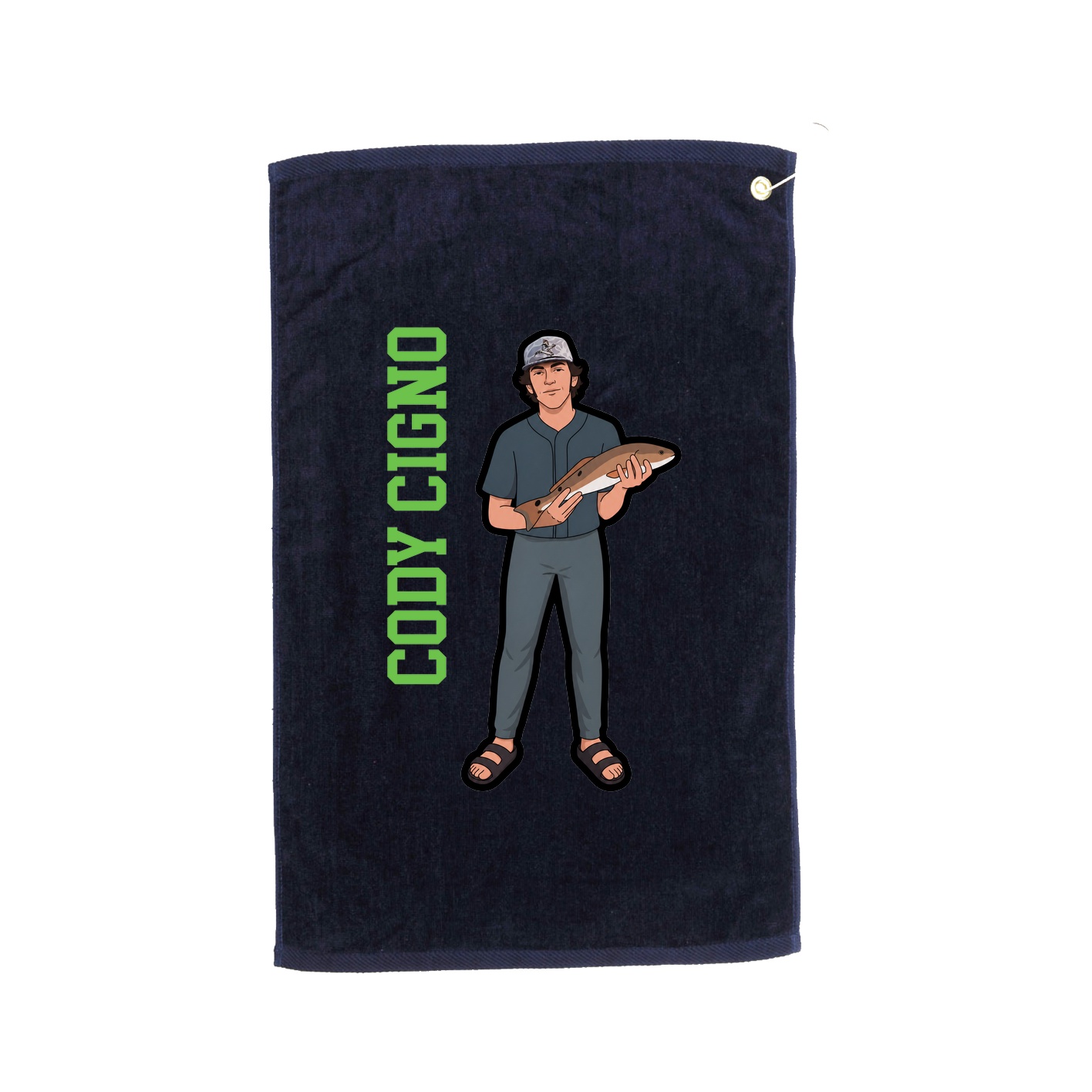 Golf Towel — Name Vertical in Navy