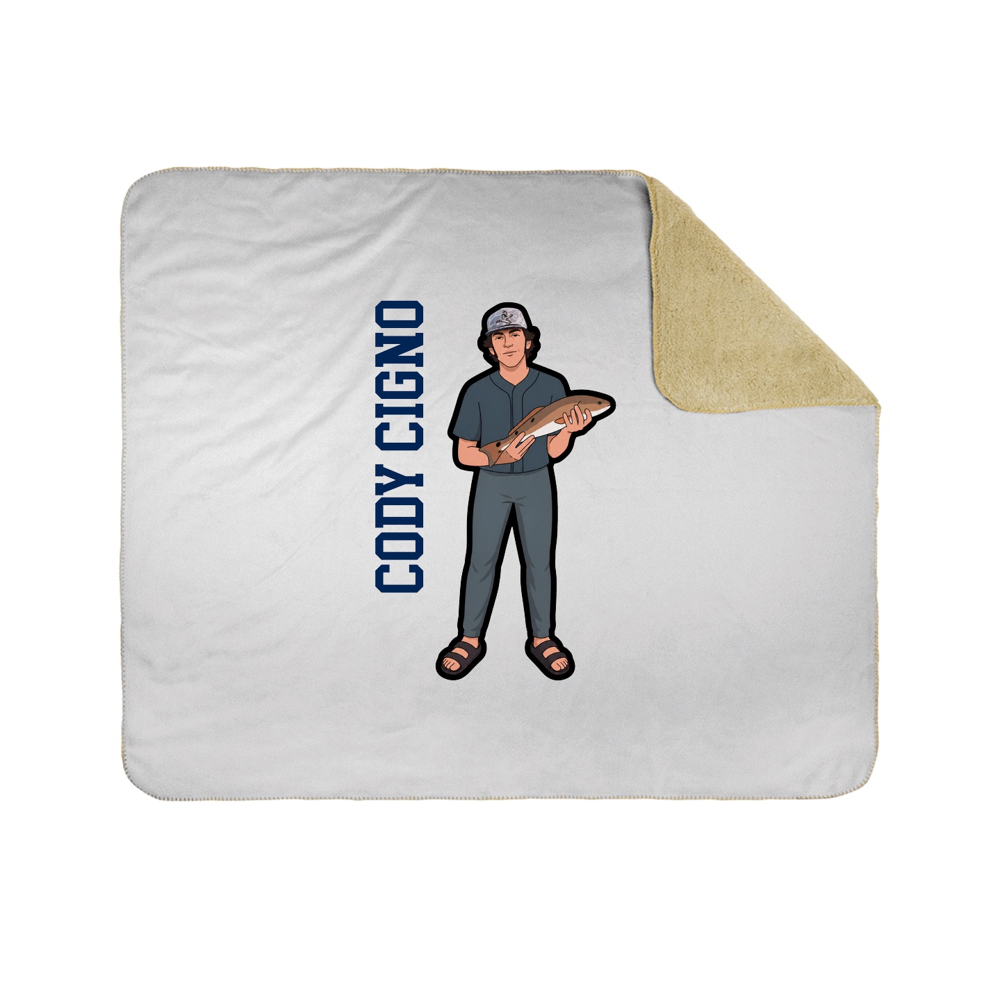 Throw Blanket — Name Vertical in White