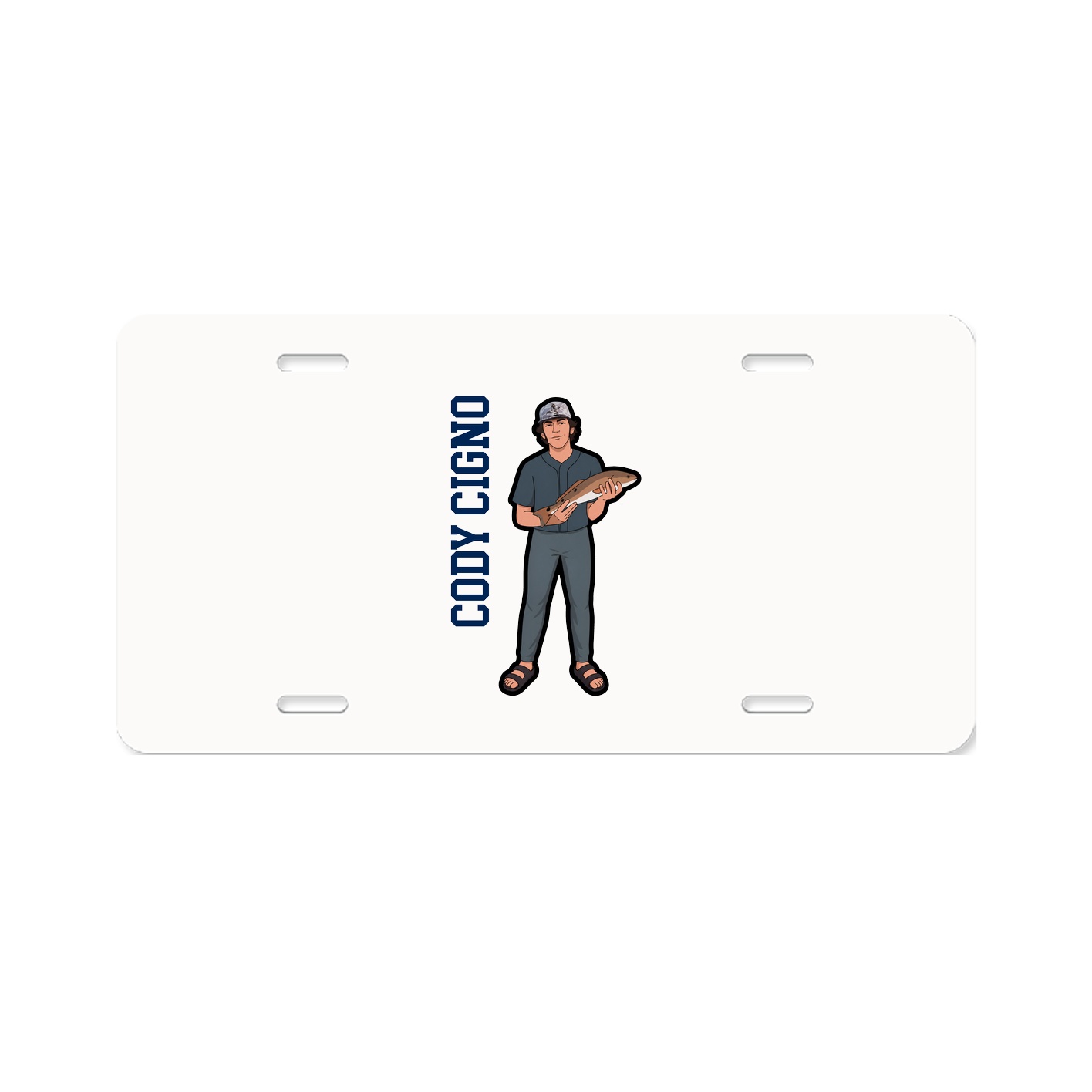 License Plate — Name Vertical in Classic