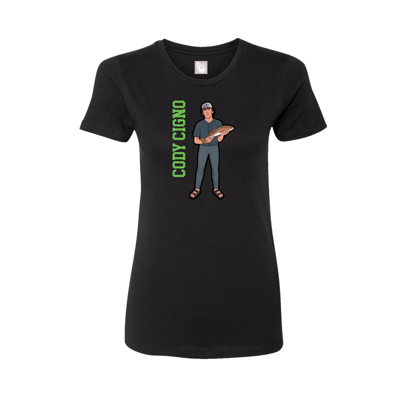 Fitted Women's Tee — Name Vertical in Black