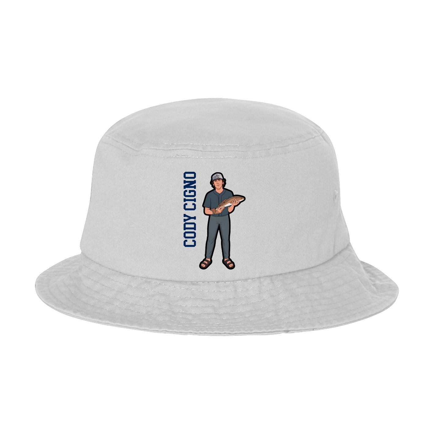 Bucket Cap — Name Vertical in White