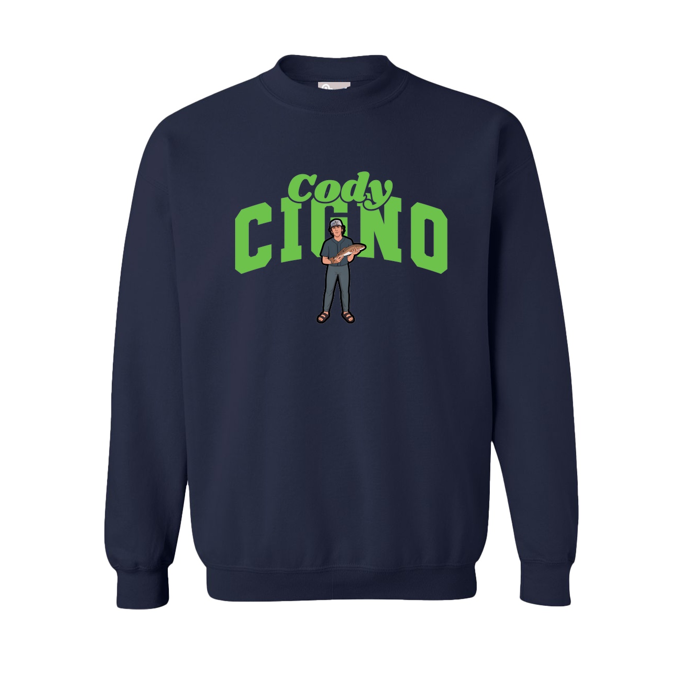 Fleece Crew — Signature Arch in Navy