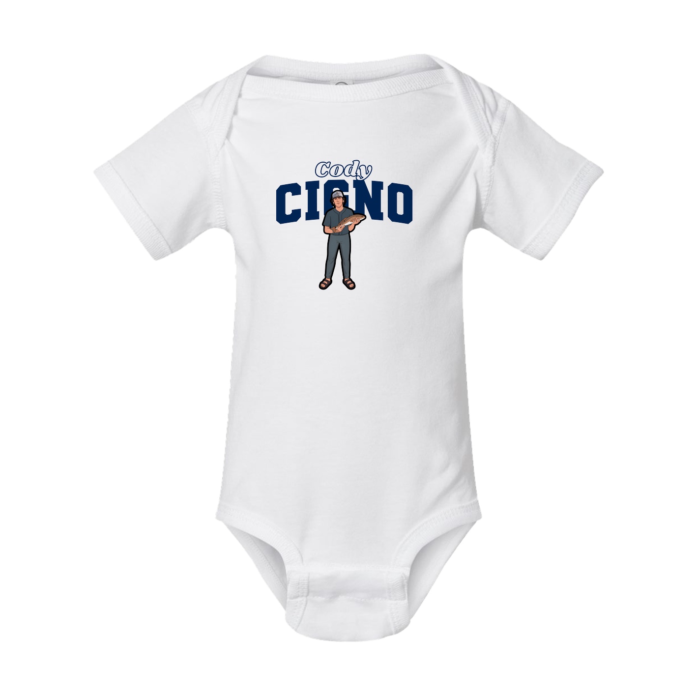 Baby Onesie — Name Arch in White