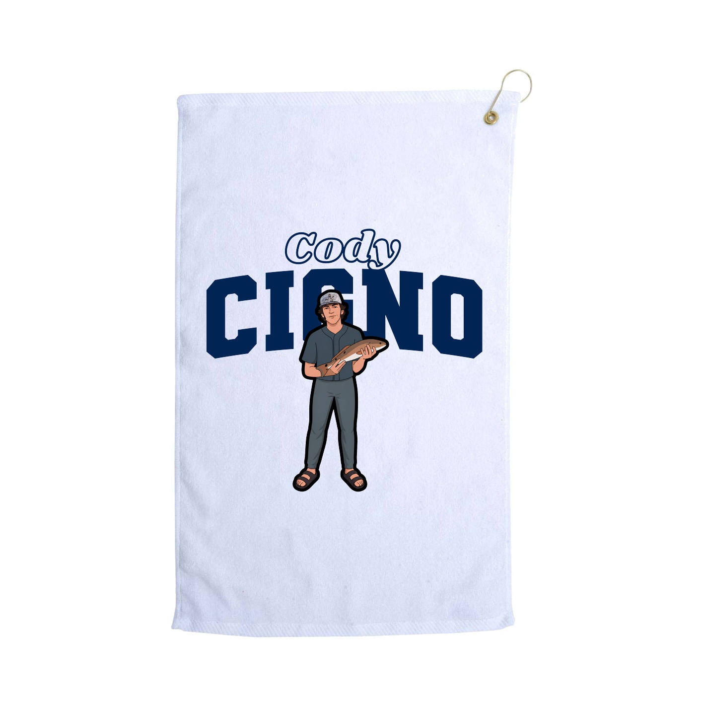Golf Towel — Name Arch in White