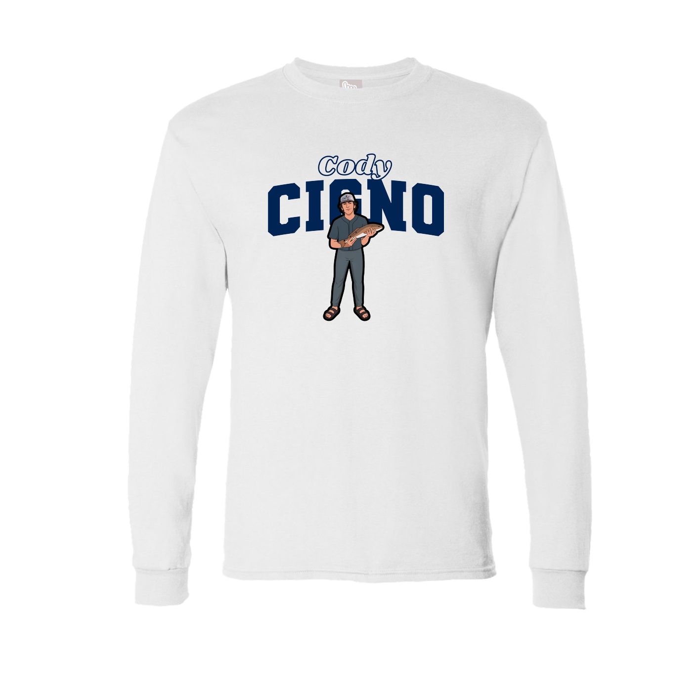 Long Sleeve Tee — Name Arch in White