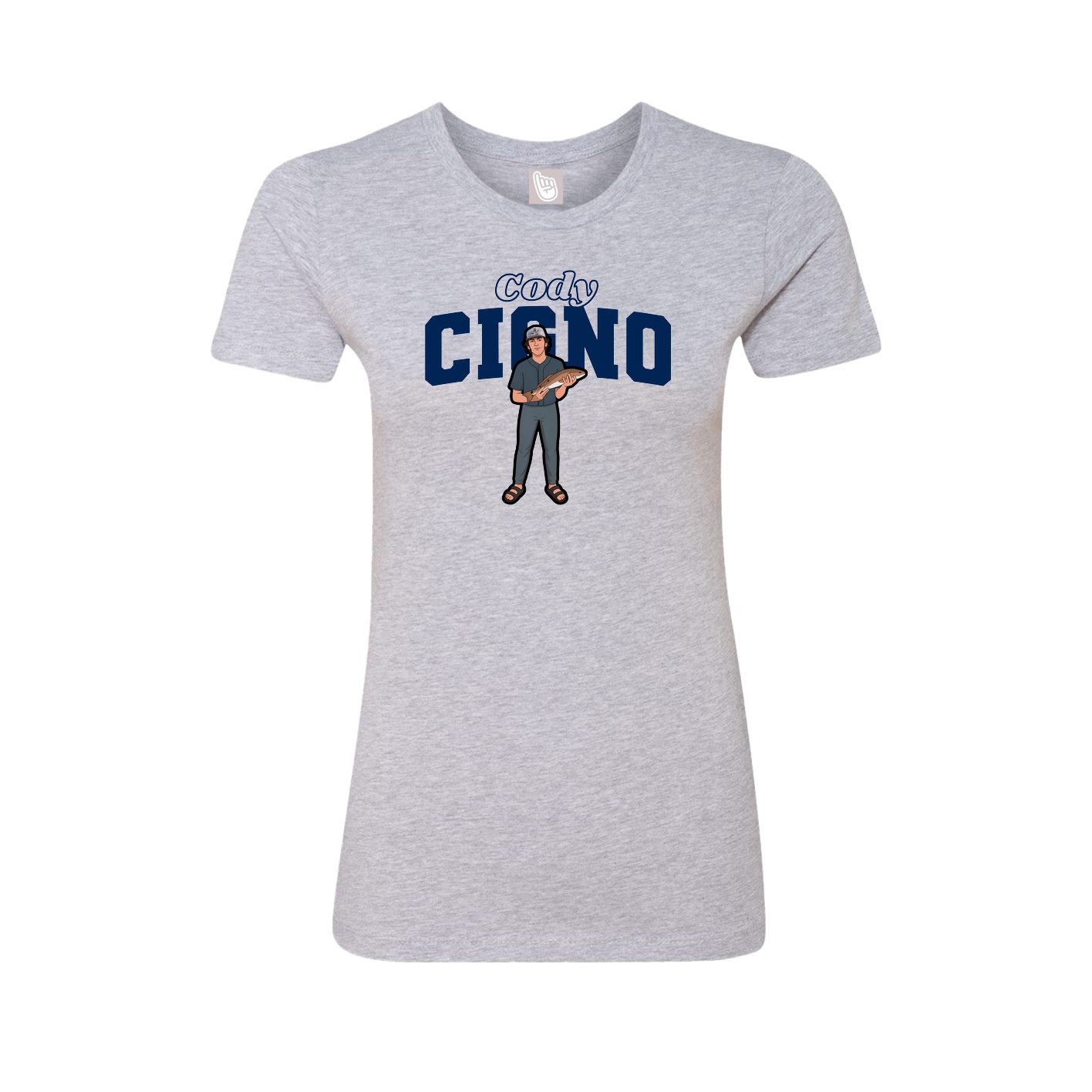 Fitted Women's Tee — Name Arch in Grey