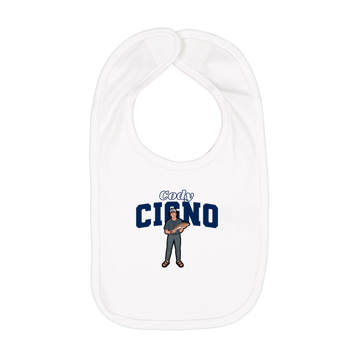 Infant Bib — Name Arch in White