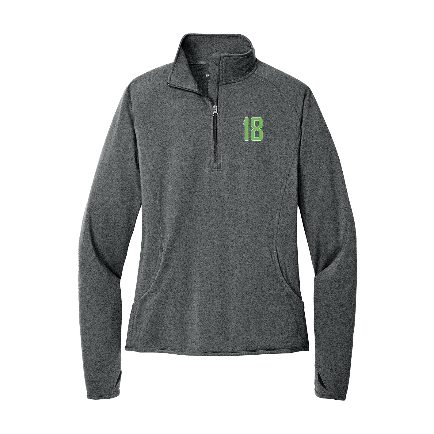 Women's Q-Zip Pullover — Front Shirsy in Grey