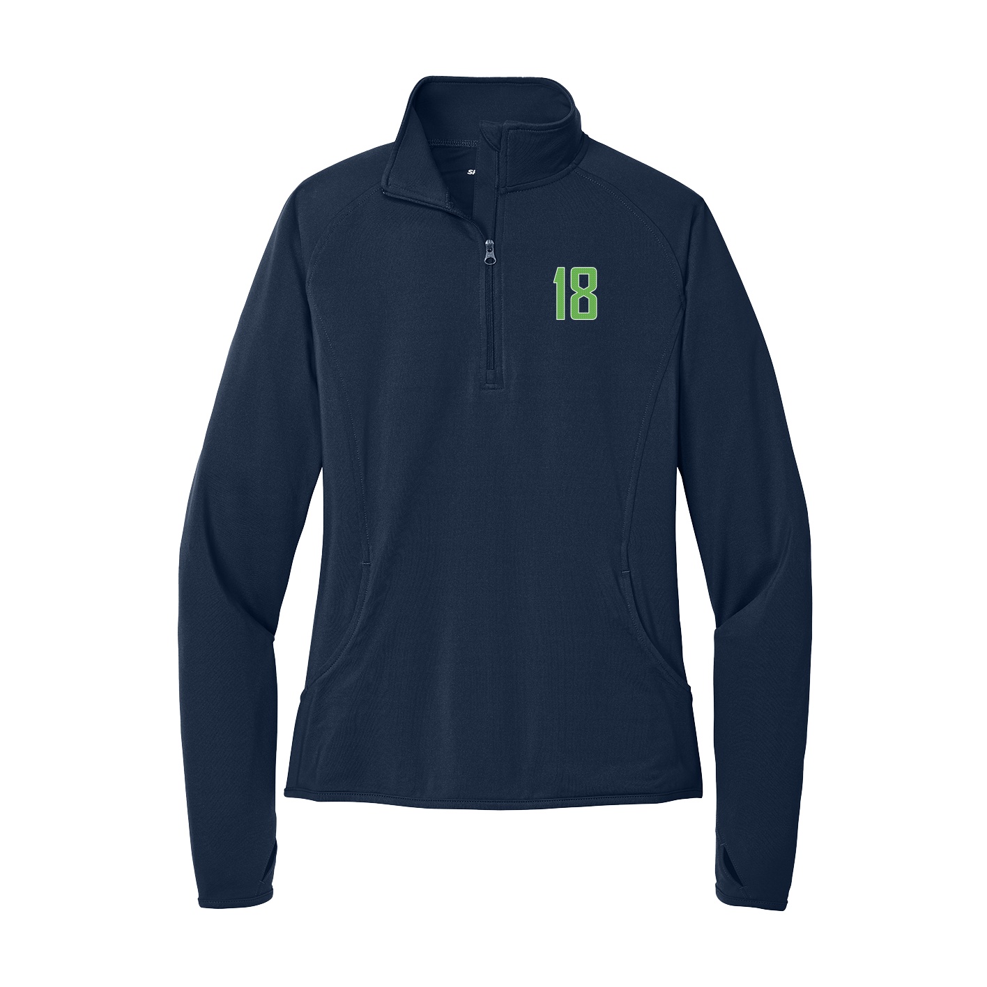 Women's Q-Zip Pullover — Front Shirsy in Navy