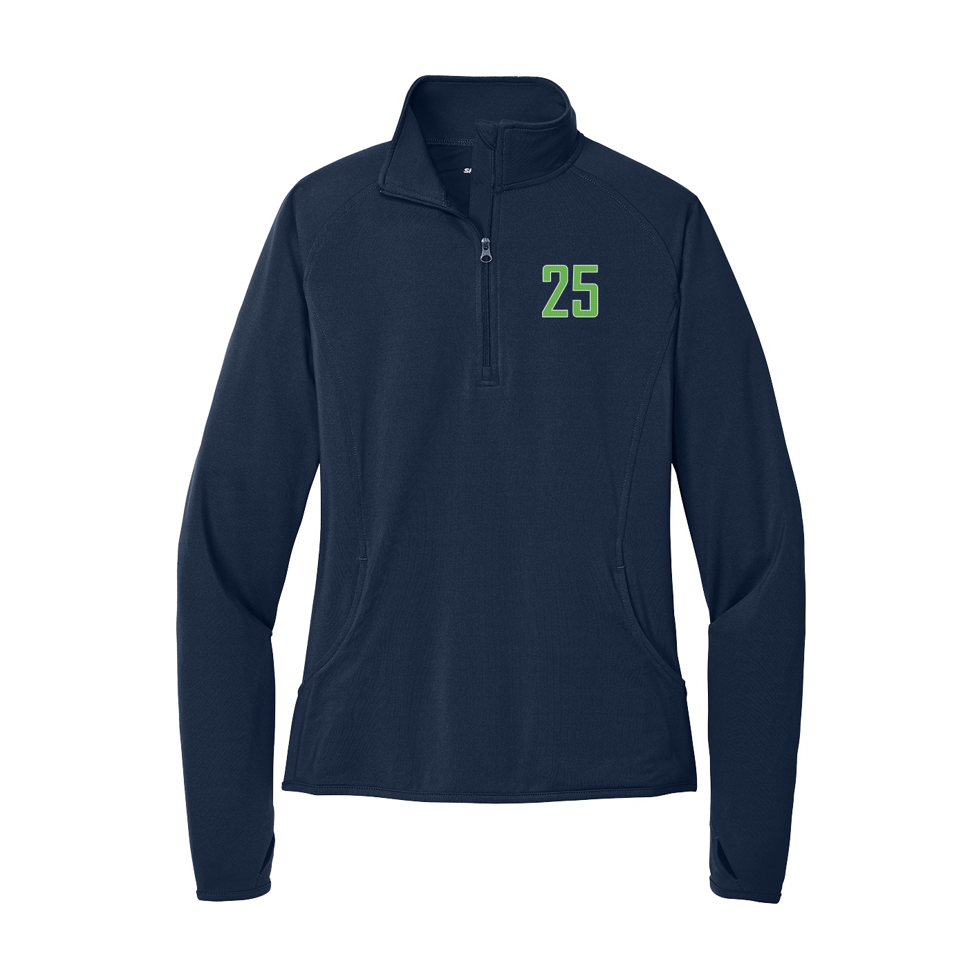 Women's Q-Zip Pullover — Front Shirsy in Navy