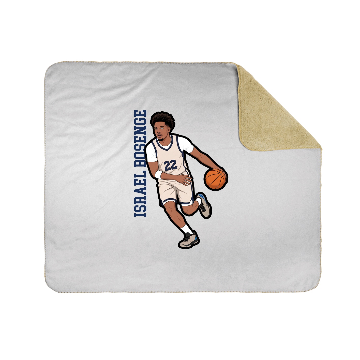 Throw Blanket — Name Vertical in White