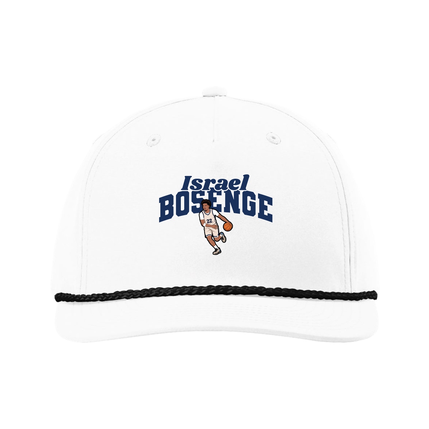 Five-Panel Classic Rope Cap — Signature Arch in White