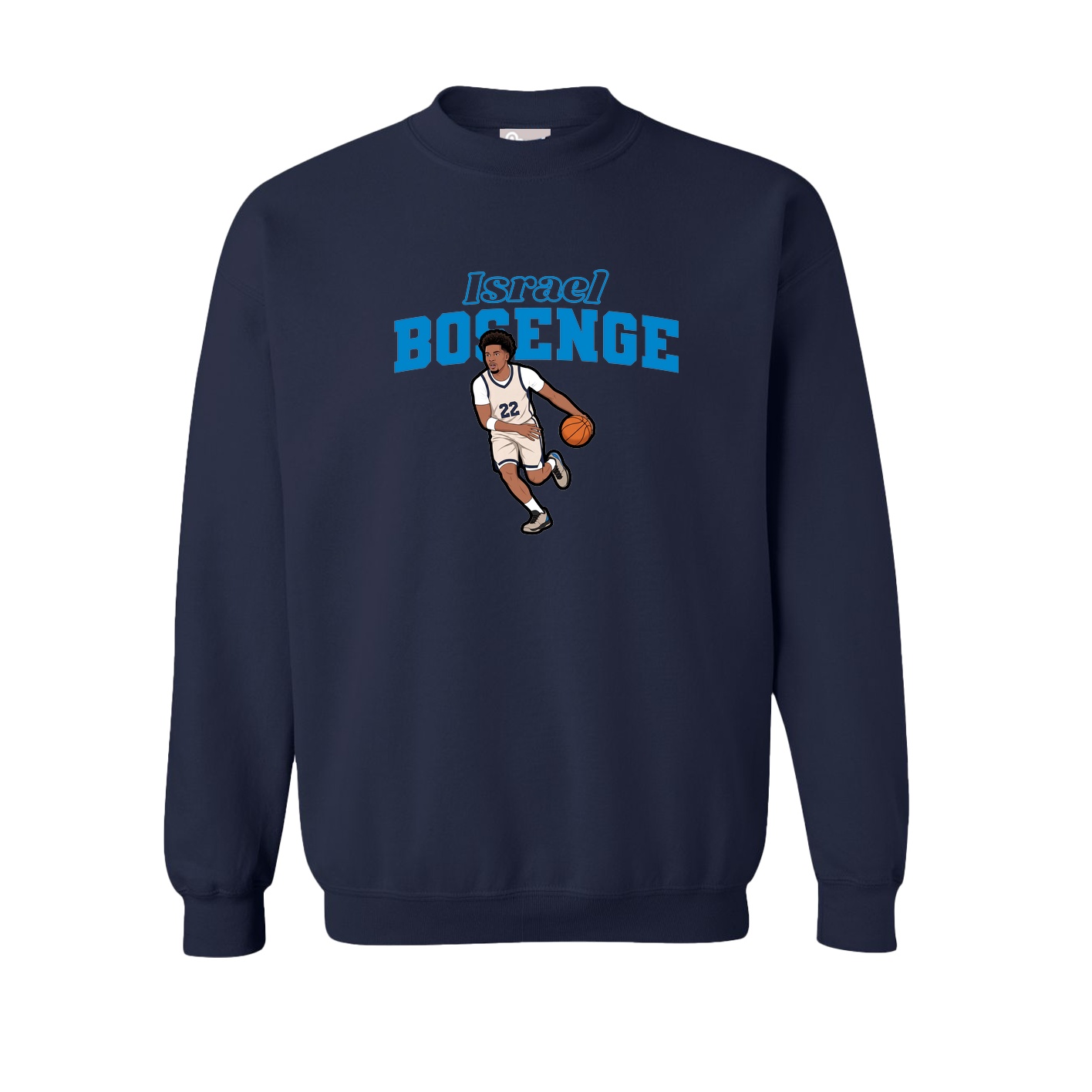 Fleece Crew — Name Arch in Navy