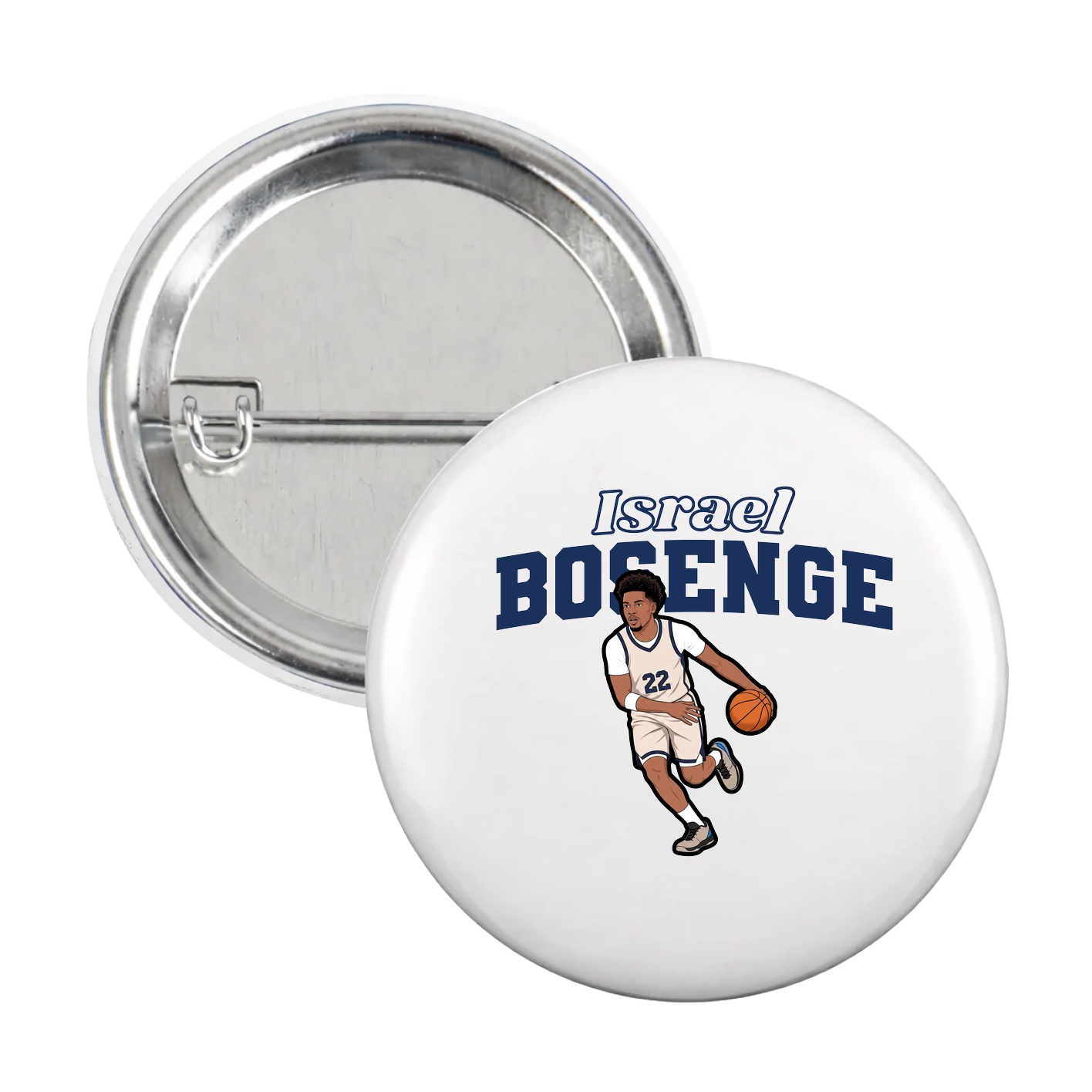 Game Day Button — Name Arch in White