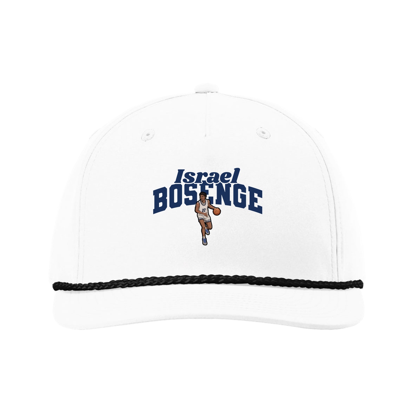 Five-Panel Classic Rope Cap — Signature Arch in White