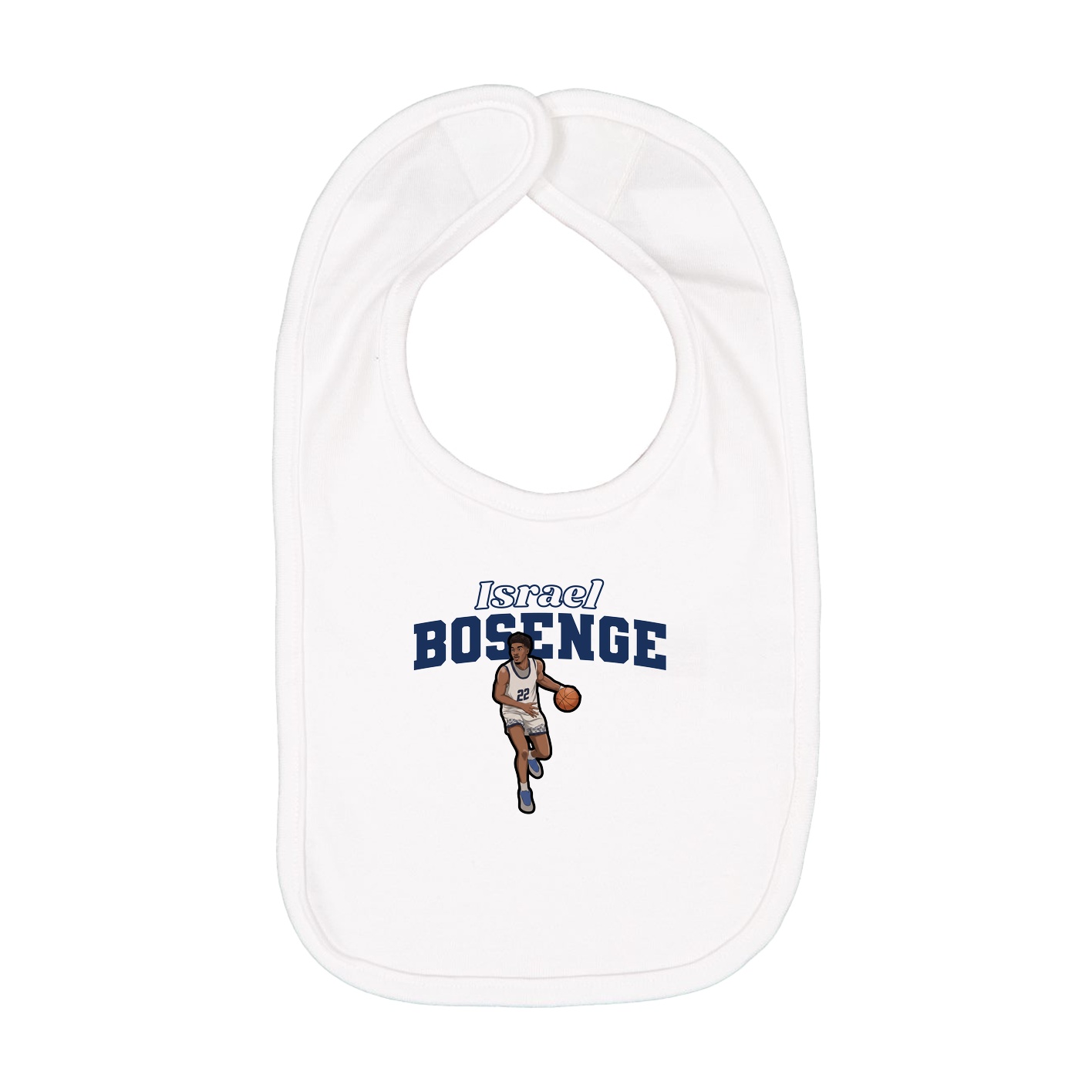 Infant Bib — Name Arch in White