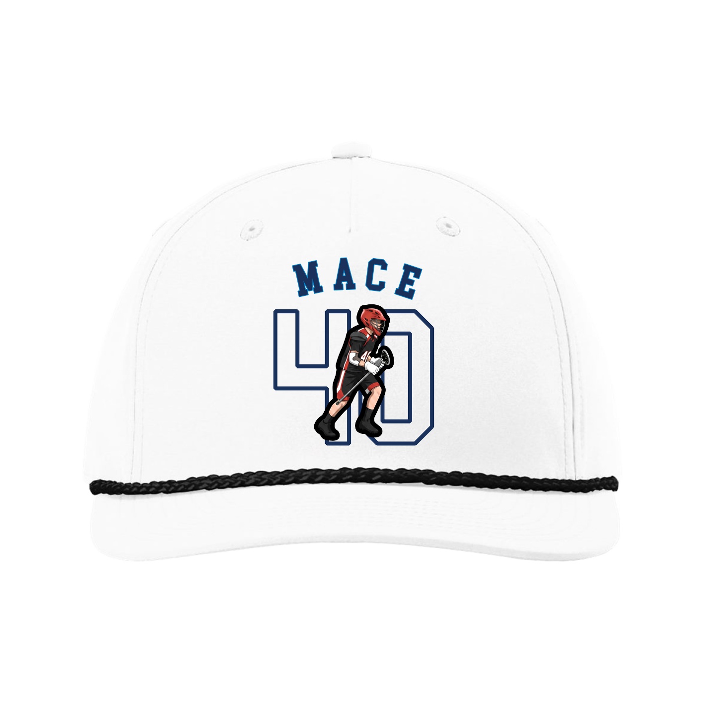 Five-Panel Classic Rope Cap — Shirsey Arch in White