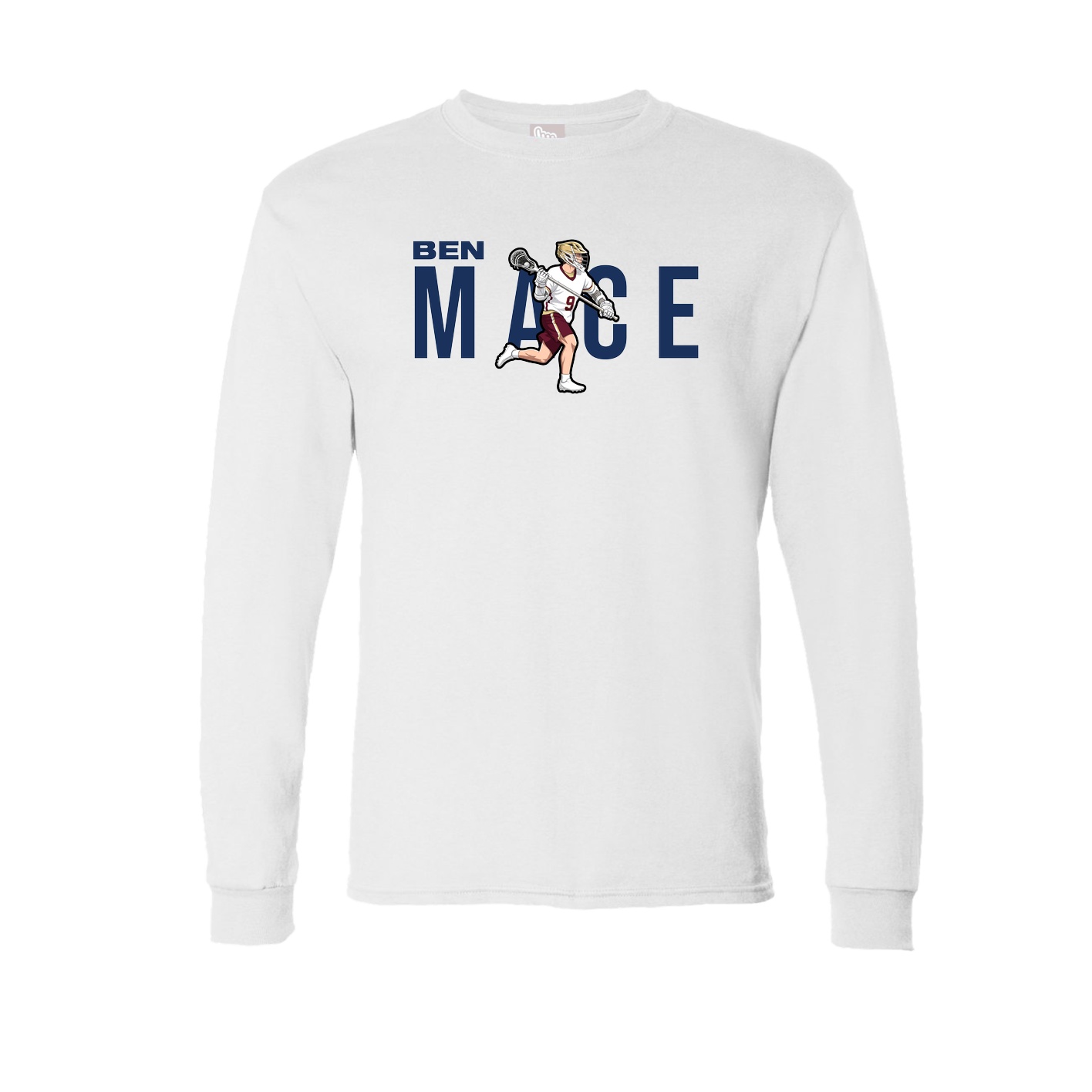 Long Sleeve Tee — Player Name in White