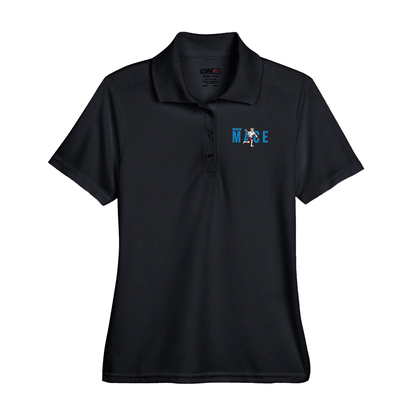 Performance Polo — Player Name in Black