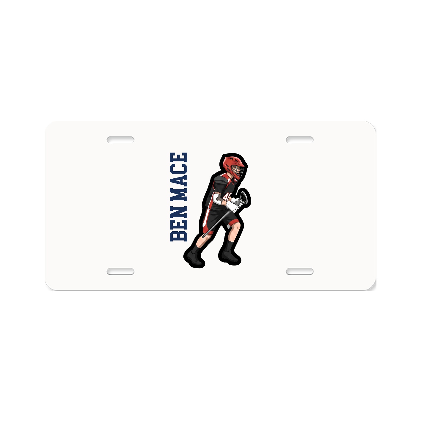 License Plate — Name Vertical in Classic