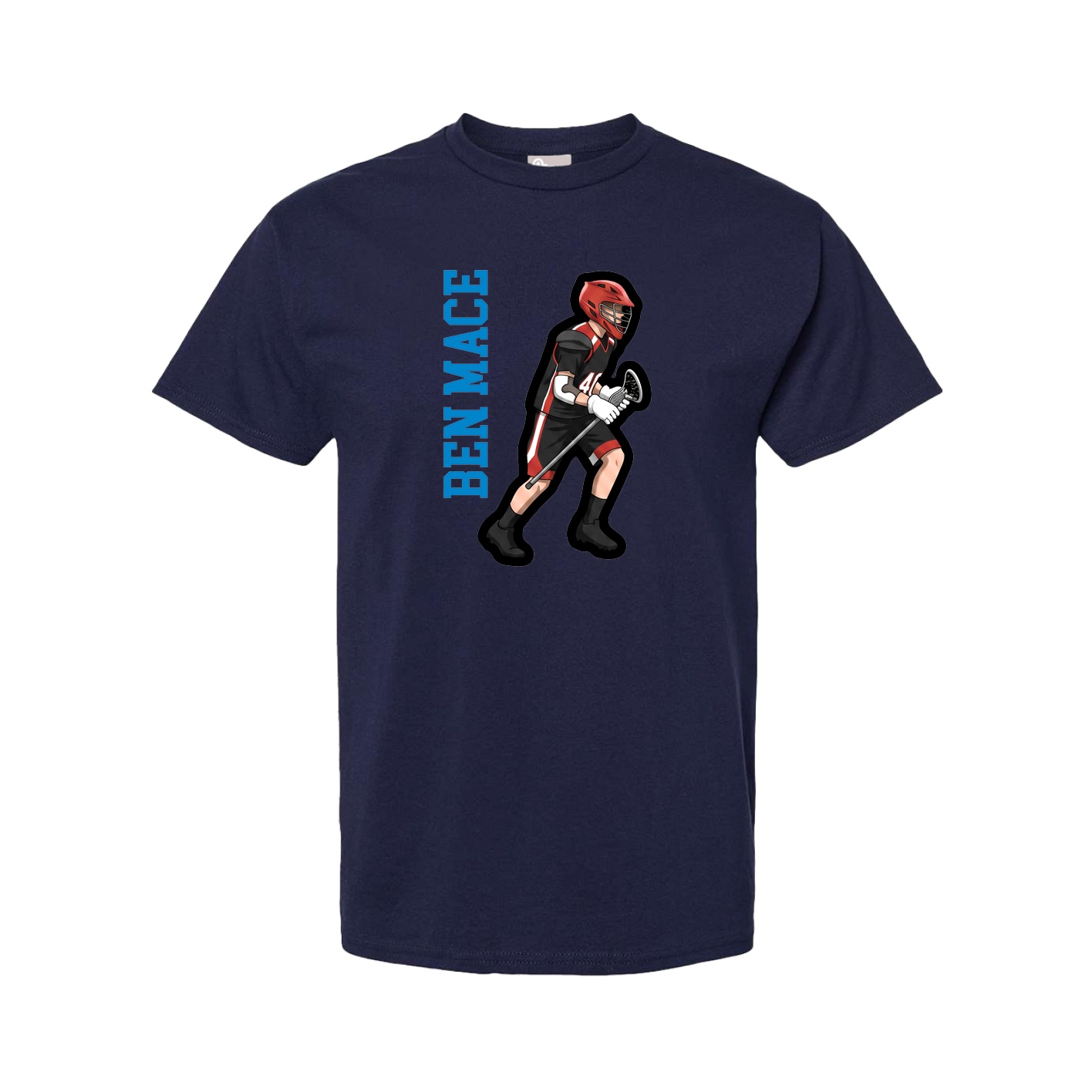 Youth Tee — Name Vertical in Navy