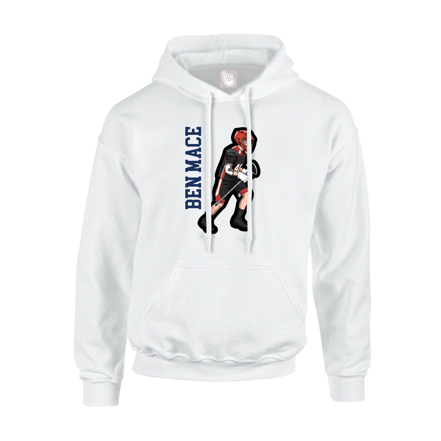 Hoodie — Name Vertical in White