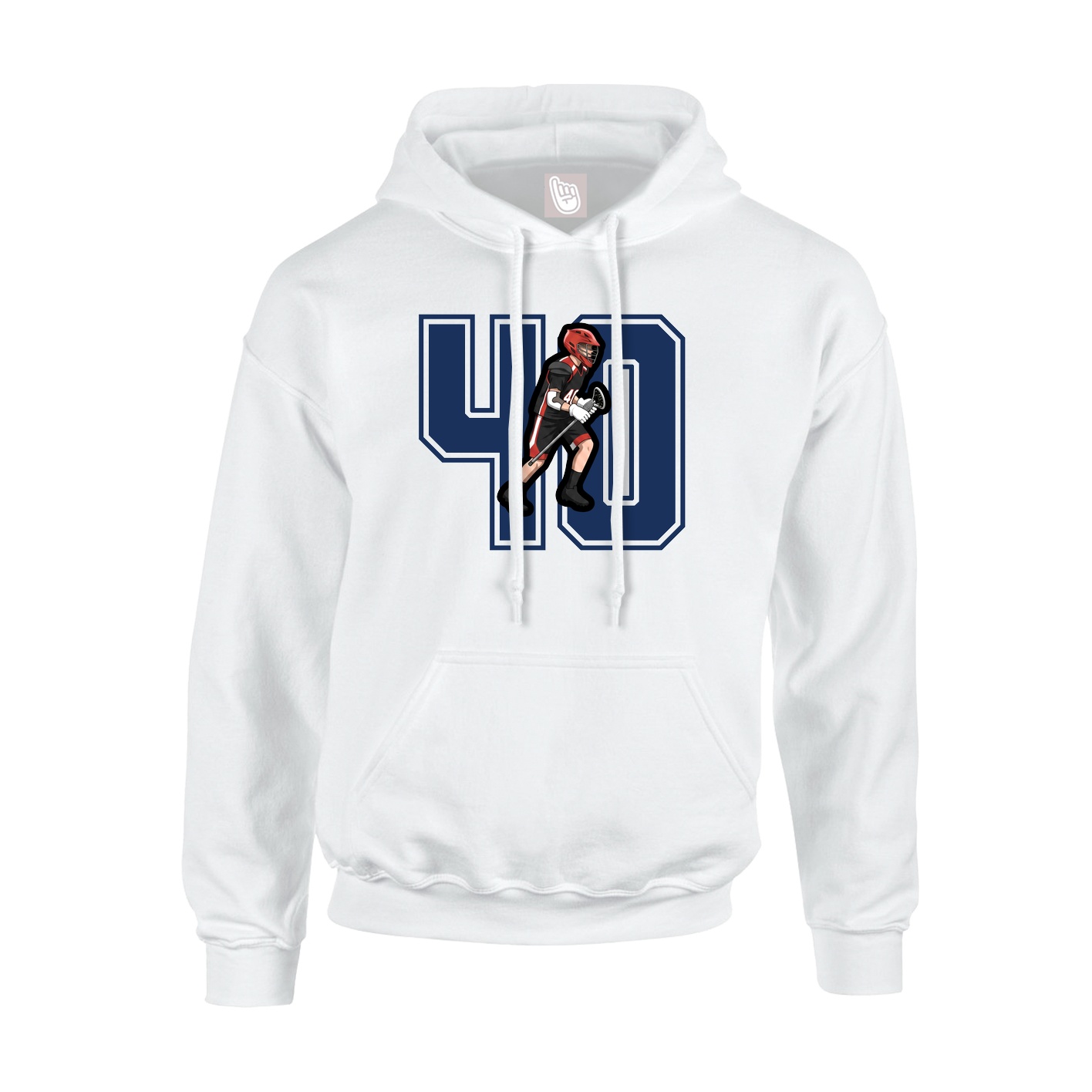 Hoodie — Number in White