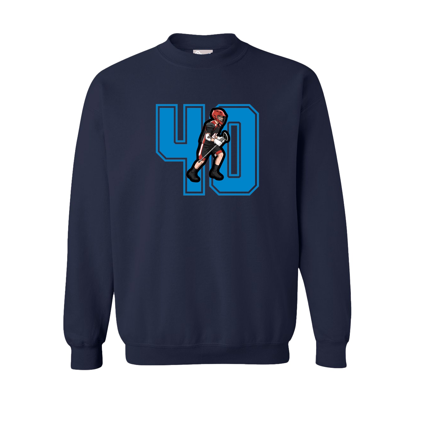 Fleece Crew — Number in Navy
