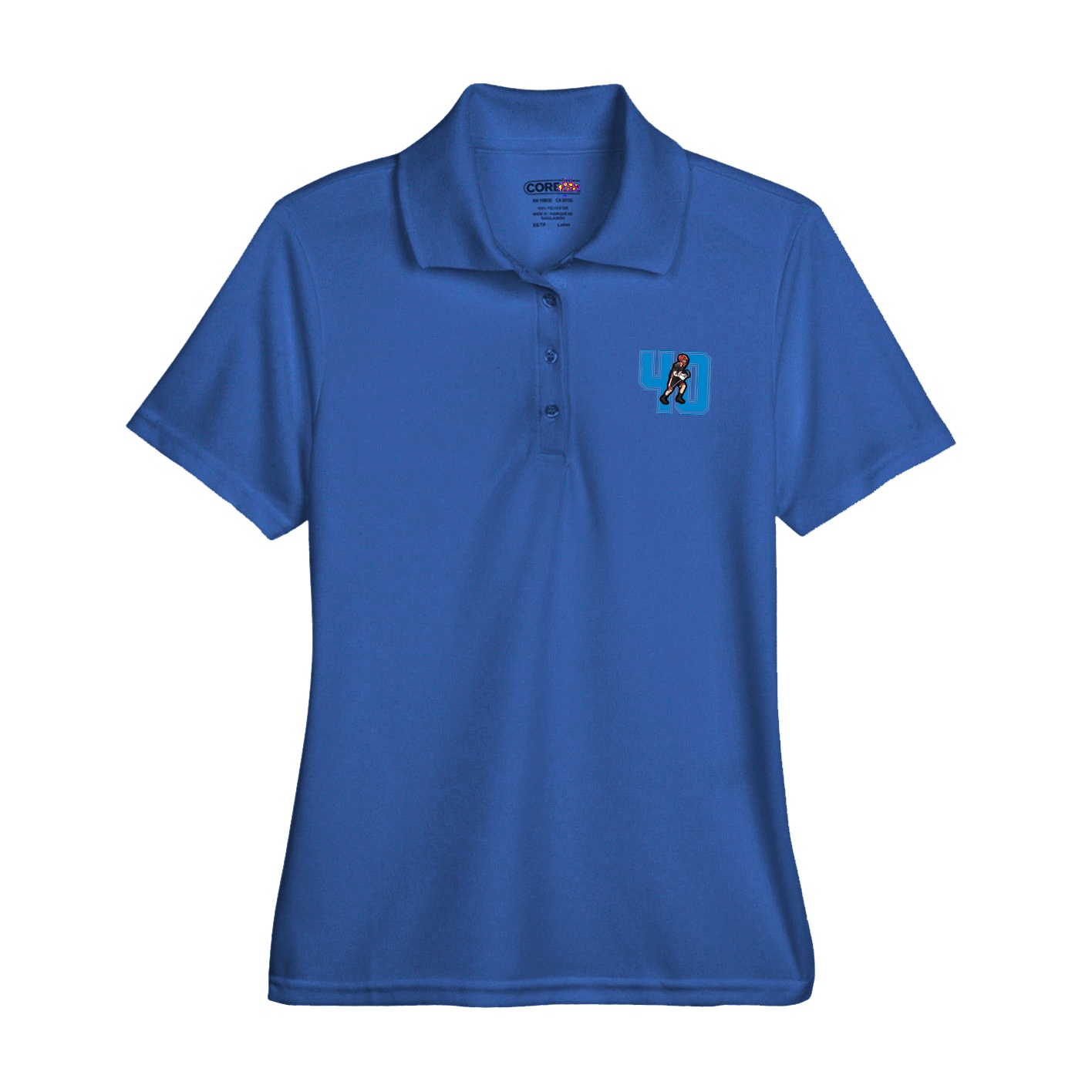 Womens Performance Polo — Number in Royal