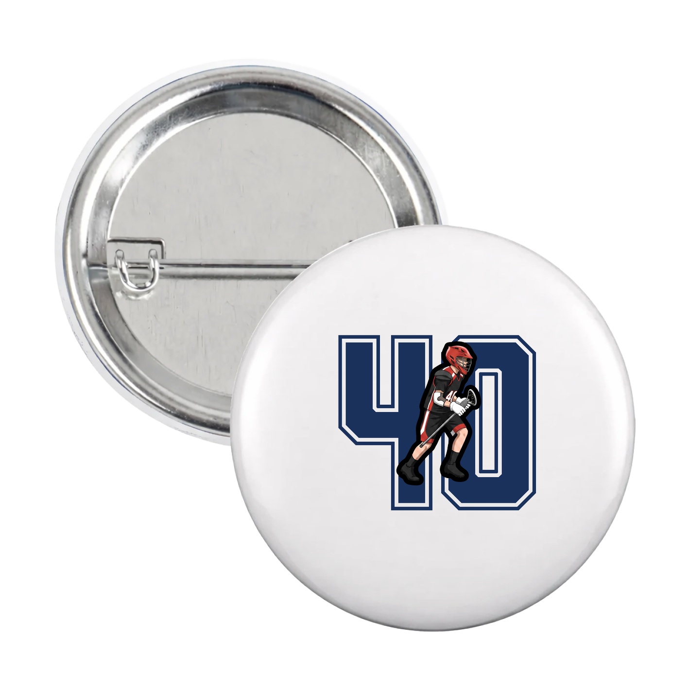 Game Day Button — Number in White