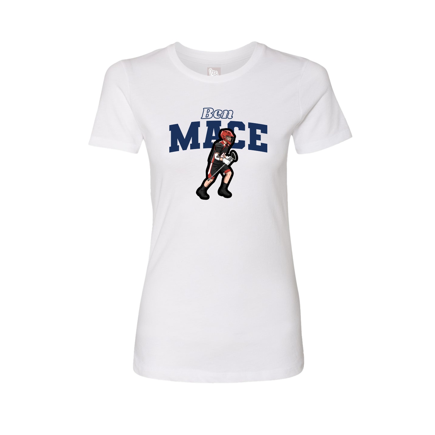 Fitted Women's Tee — Name Arch in White