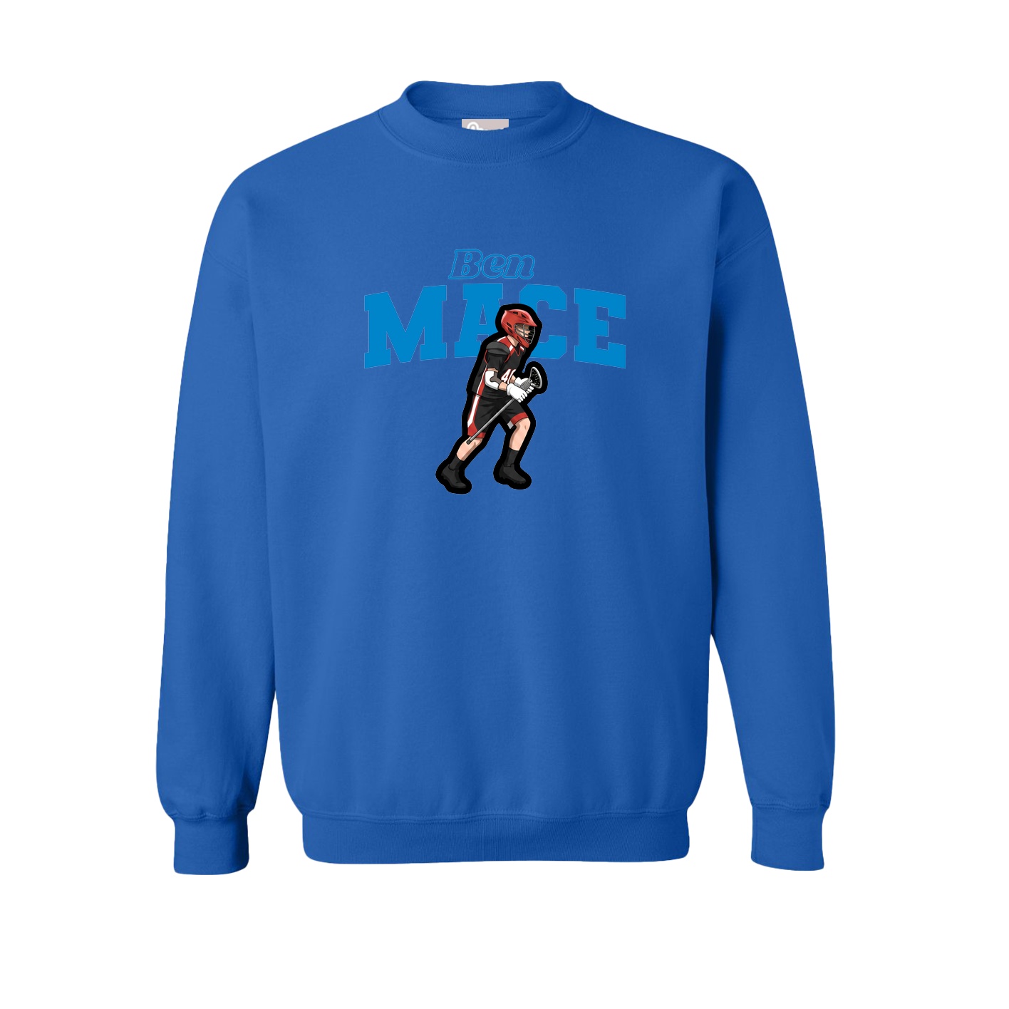 Fleece Crew — Name Arch in Royal