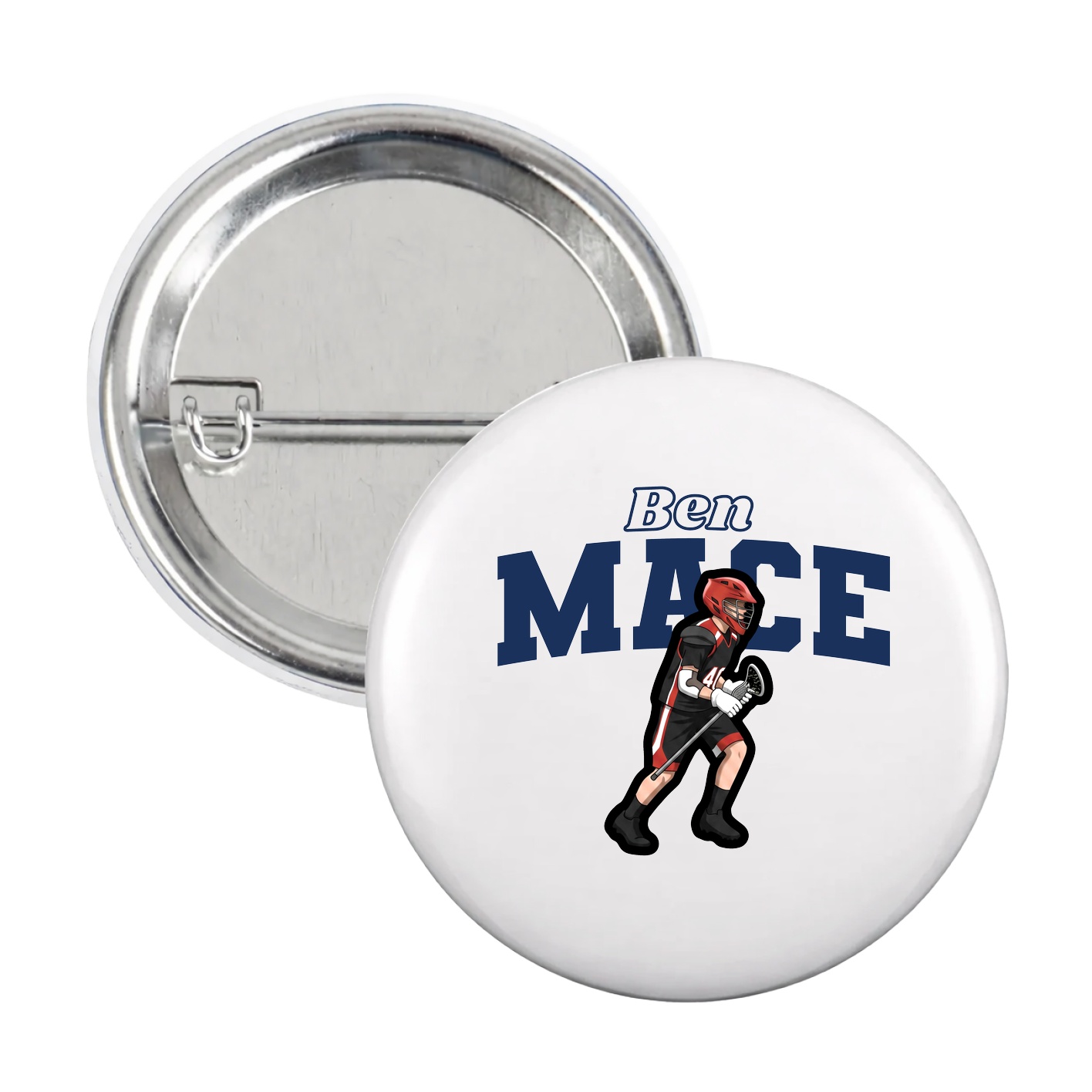 Game Day Button — Name Arch in White