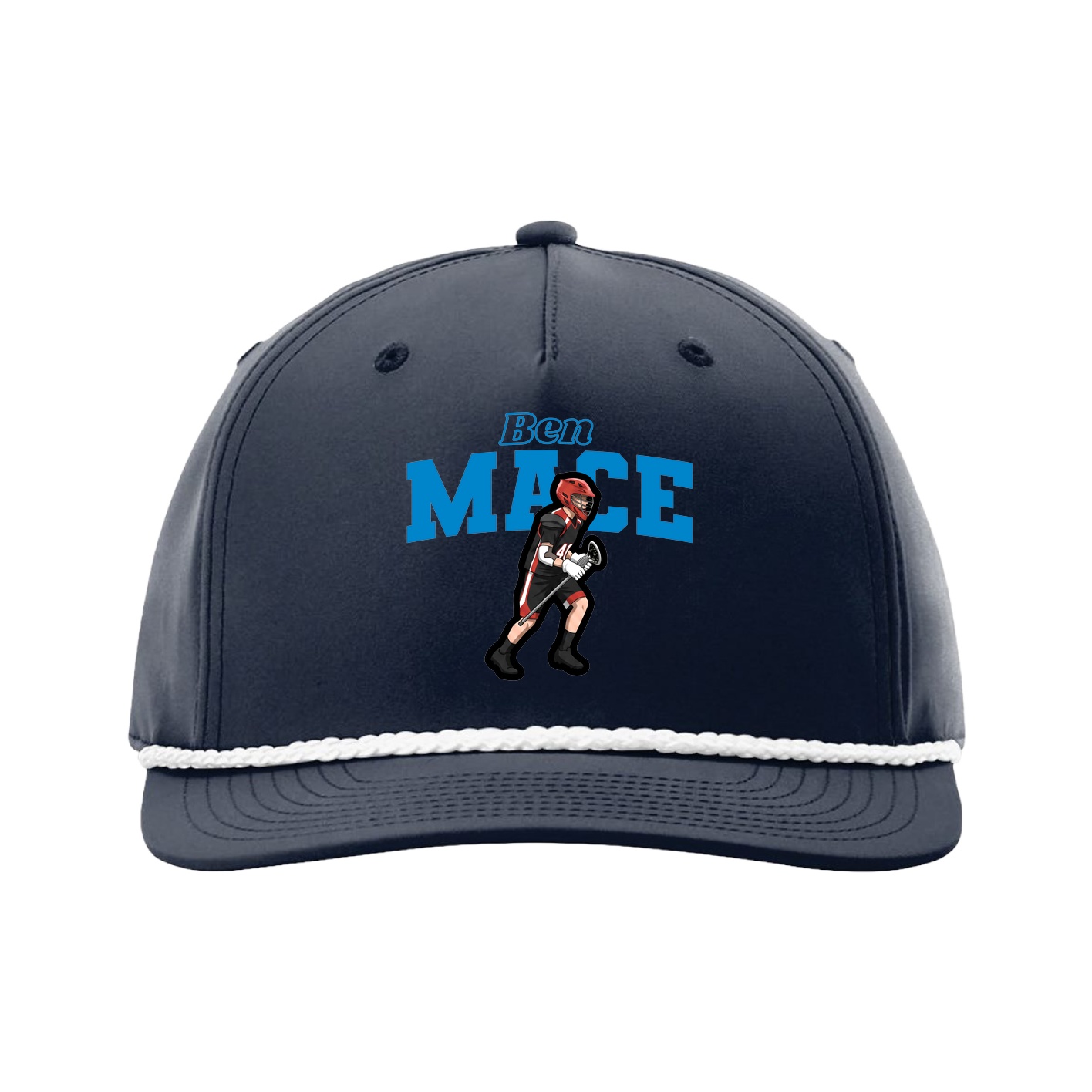 Five-Panel Classic Rope Cap — Name Arch in Navy