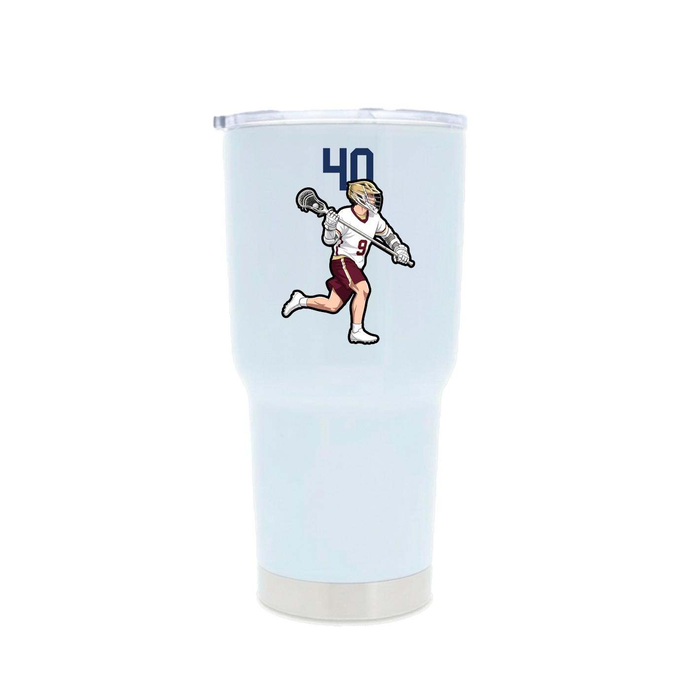 30oz Stainless Steel Tumbler — Number Top in White