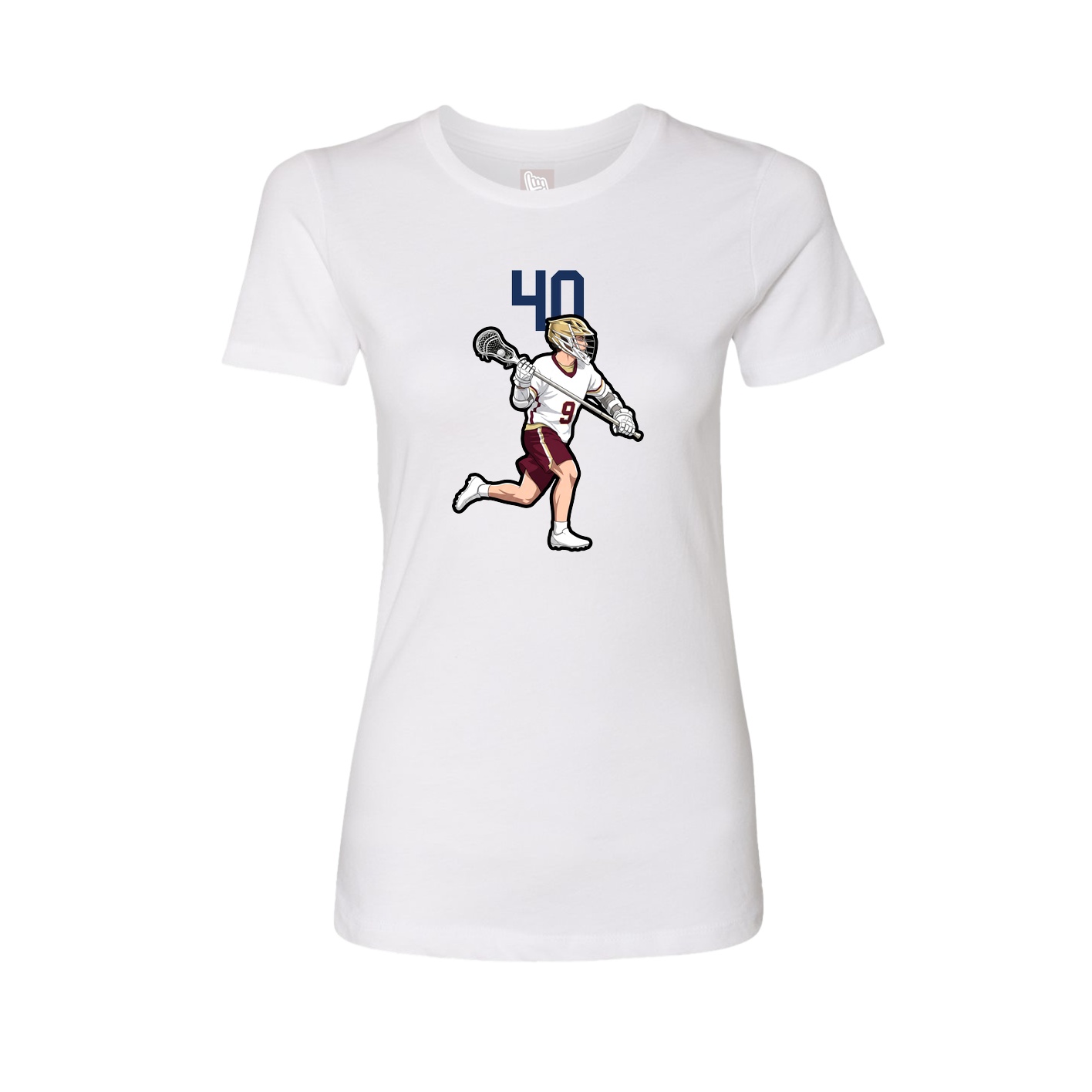 Fitted Women's Tee — Number Top in White