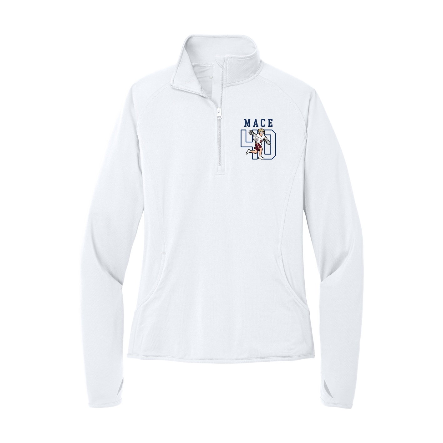 Women's Q-Zip Pullover — Shirsey in White
