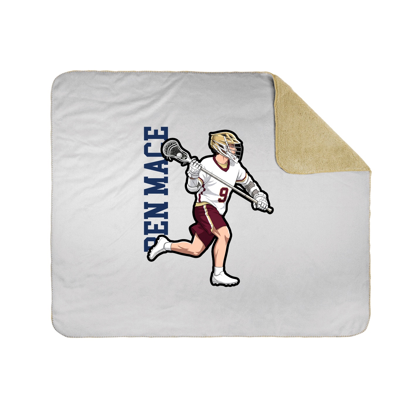 Throw Blanket — Name Vertical in White