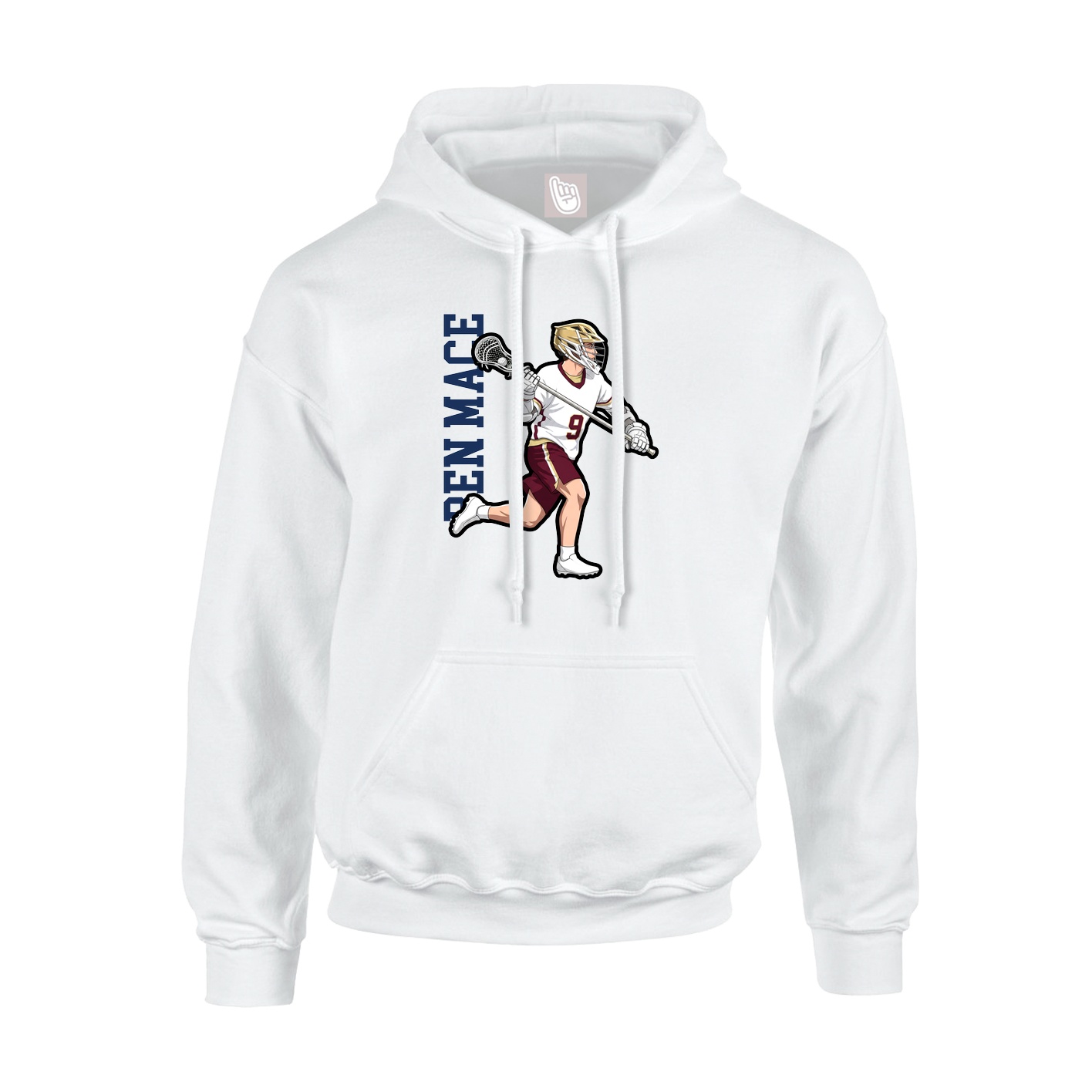 Youth Hoodie — Name Vertical in White