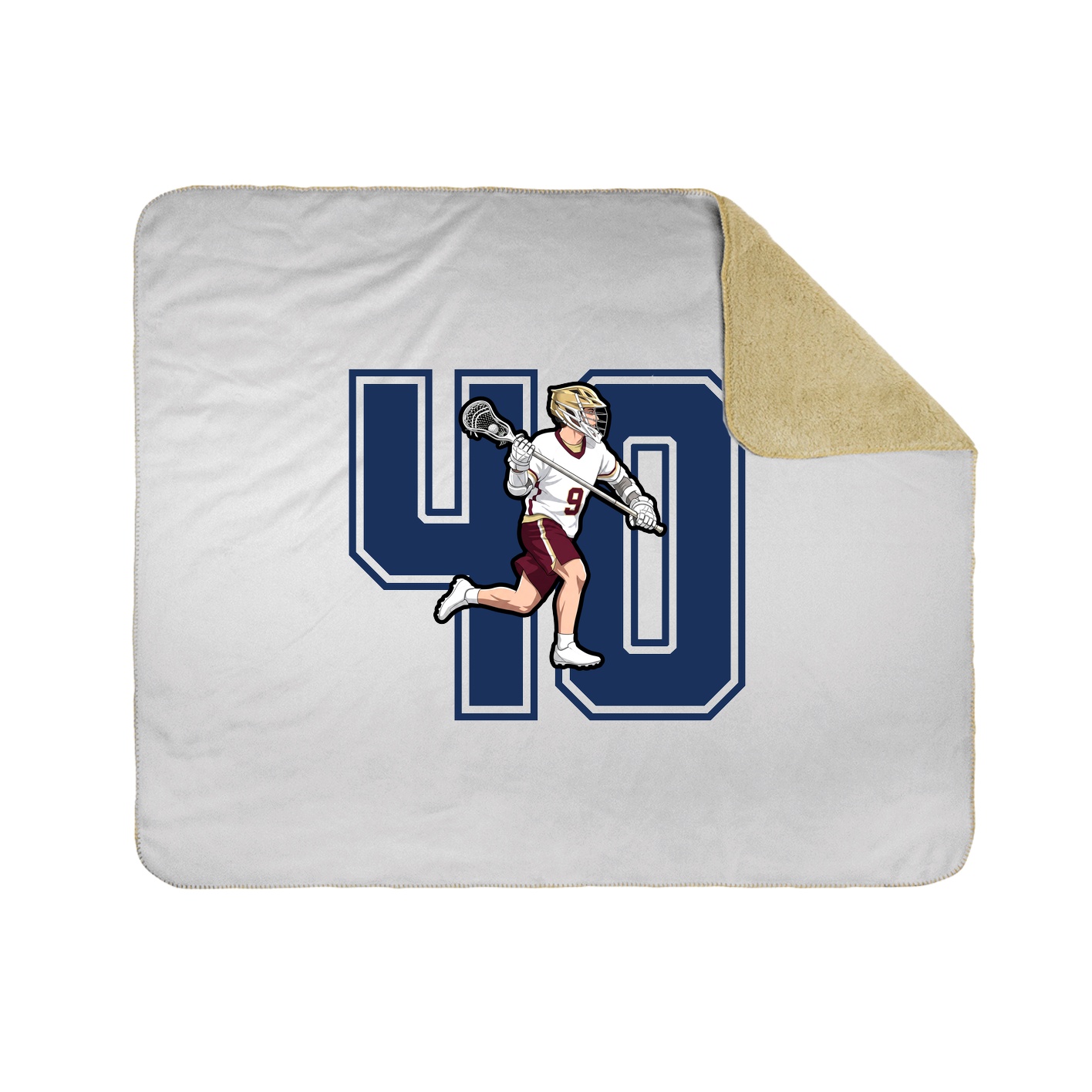 Throw Blanket — Number in White