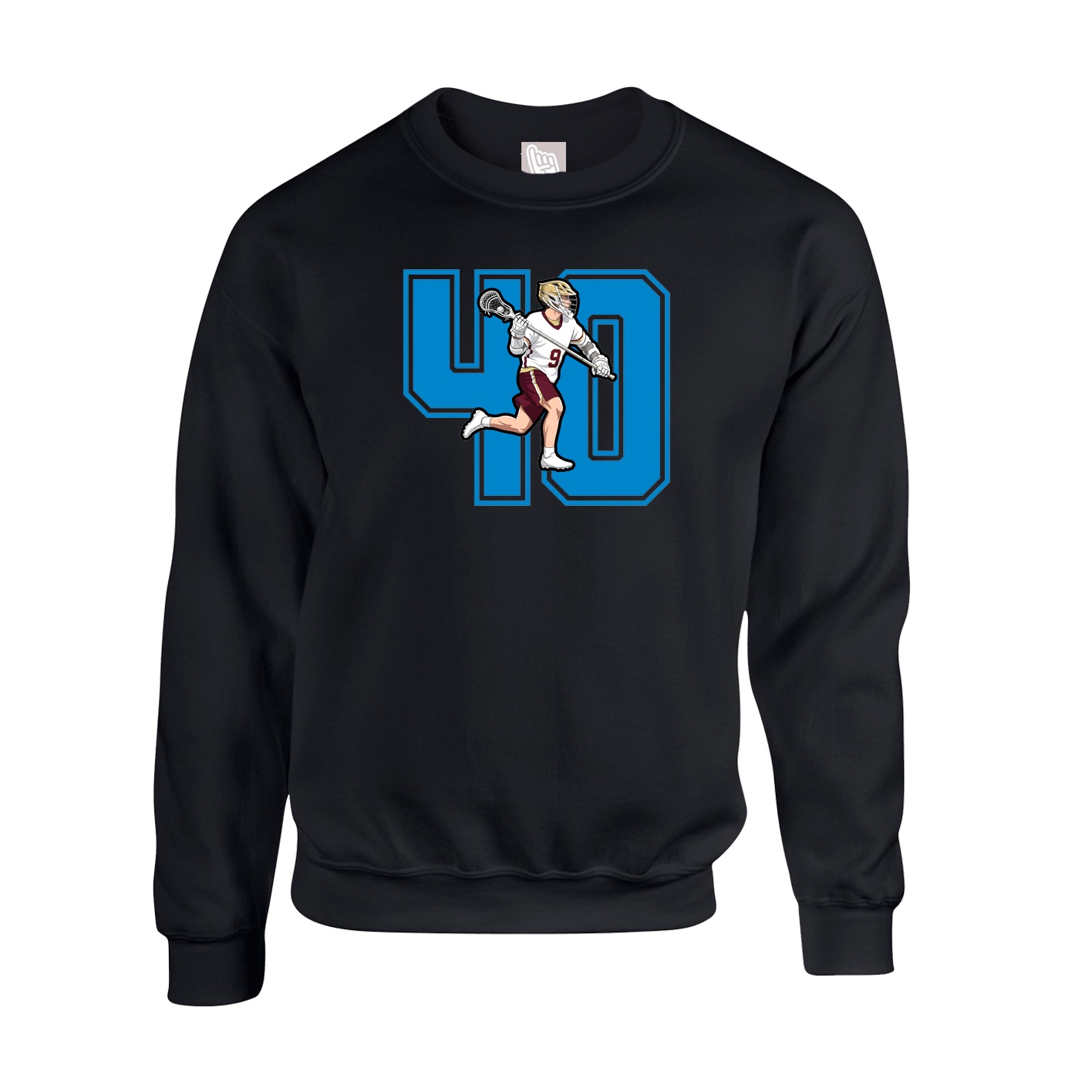 Fleece Crew — Number in Black
